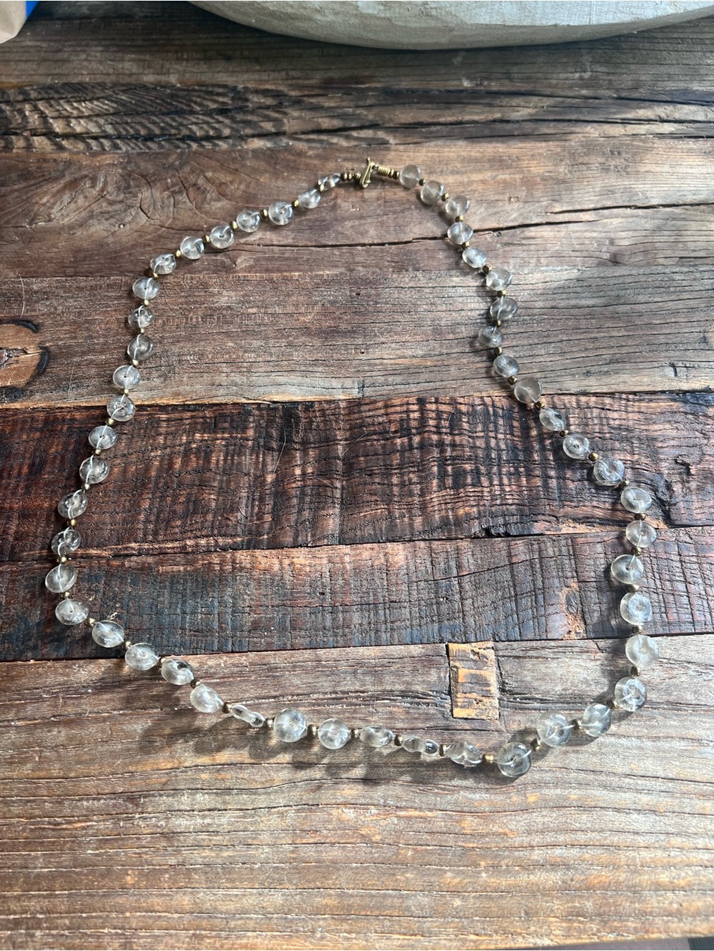 Clear Crystal Bead Necklace - Elegant Women's Jewelry